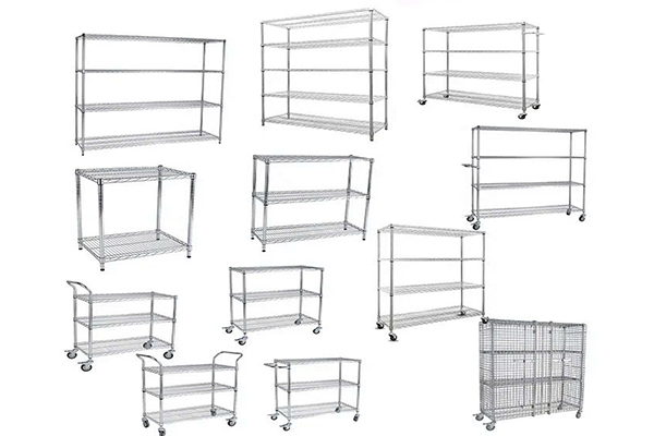 xe đẩy h&agrave;ng inox tầng lưới 