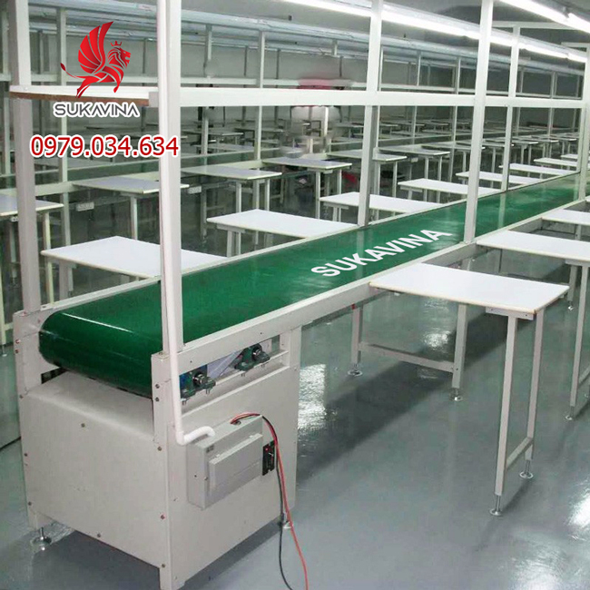 Băng Tải PVC Có Bàn Thao Tác