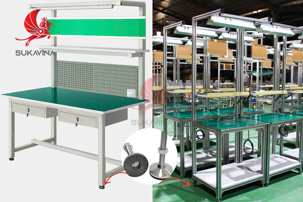 CHỨC NĂNG CHÂN TĂNG CHỈNH BÀN THAO TÁC TRONG NHÀ XƯỞNG