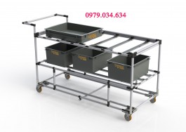 Xe đẩy hàng bằng ống thép bọc nhựa