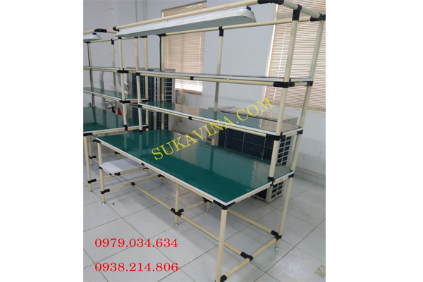 Bàn thao tác ống thép bọc nhựa 21